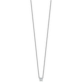 14k White Gold 1/4 carat Lab Grown Diamond VS+ F+ Cushion Complete 18 inch Four Prong Pendant Necklace